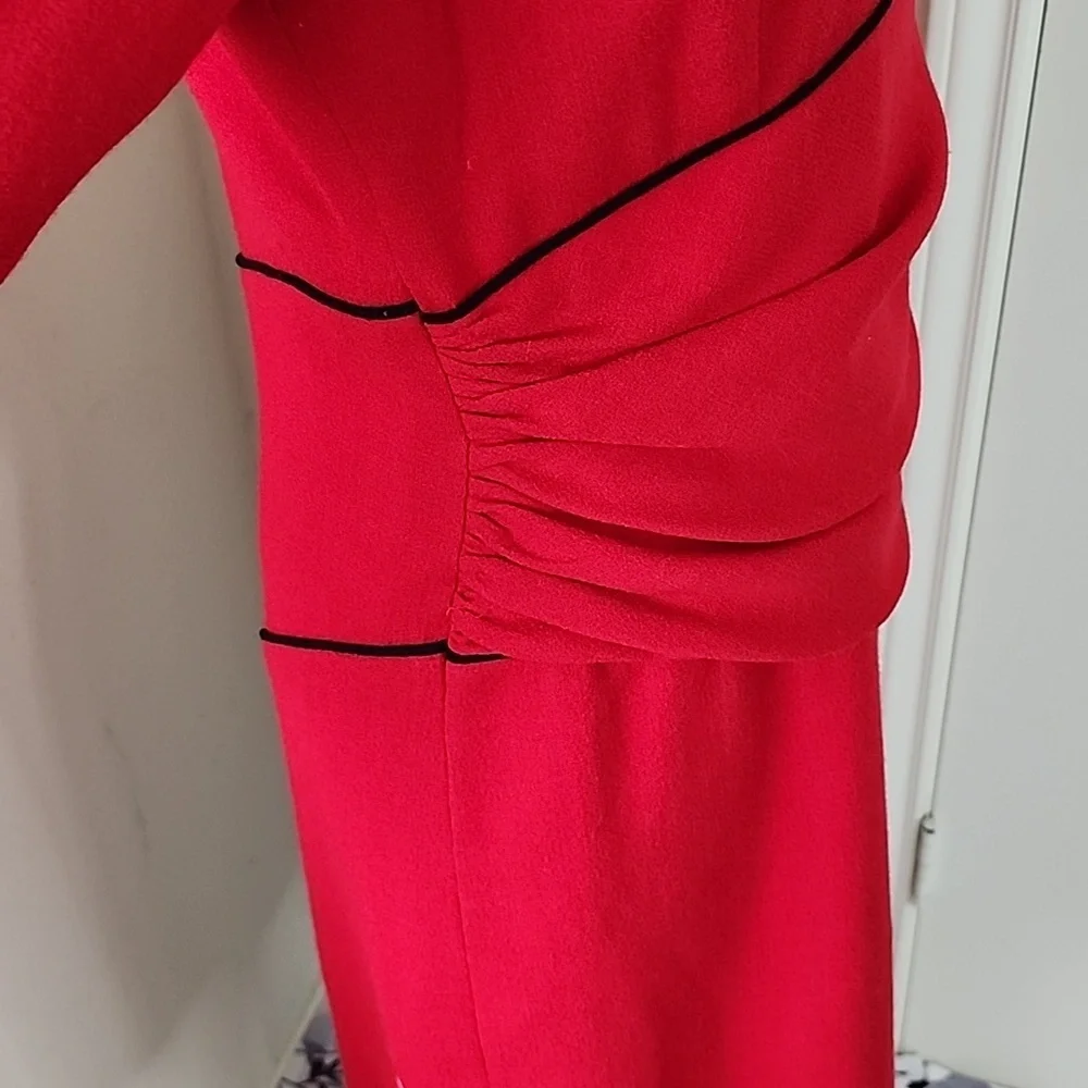 VINTAGE "HELGA" RED/BLACK DRESS SZ 8? - Picture 5 of 8